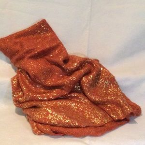Copper with gold ombré Knitted wrap/shawl